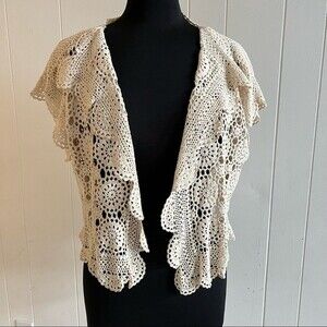 Boho crochet handmade doilies vest